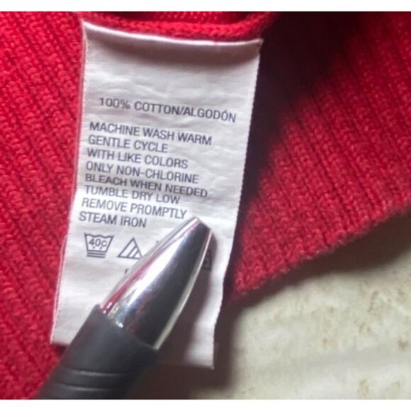 Izod Red Argyle Cotton V-Neck Sweater Preppy Academia Size L - Picture 7 of 7